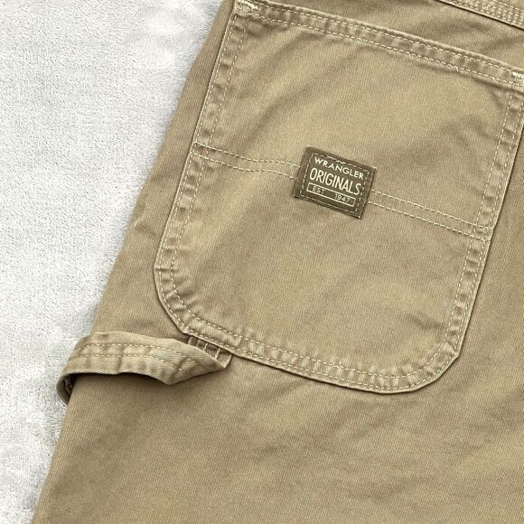 Wrangler Originals Carpenter Pants Men's 40x30 Khaki Workwear Cotton Utility - Picture 6 of 9